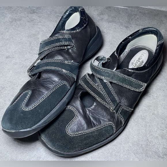 Liz Claiborne Womens Black Suede Leather Bicycle Toe Comfort Shoes Sneaker 9‎ - Picture 1 of 5